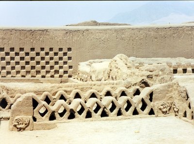 Inside the ruined and abandoned pre-Inca city built by the Chimu, c.1300 by Pre Columbian